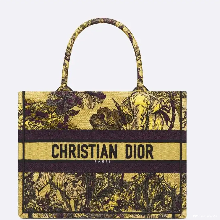 Hot Tote Motif Toile De Jouy Yellow Book Voyage Dior Canvas 0508